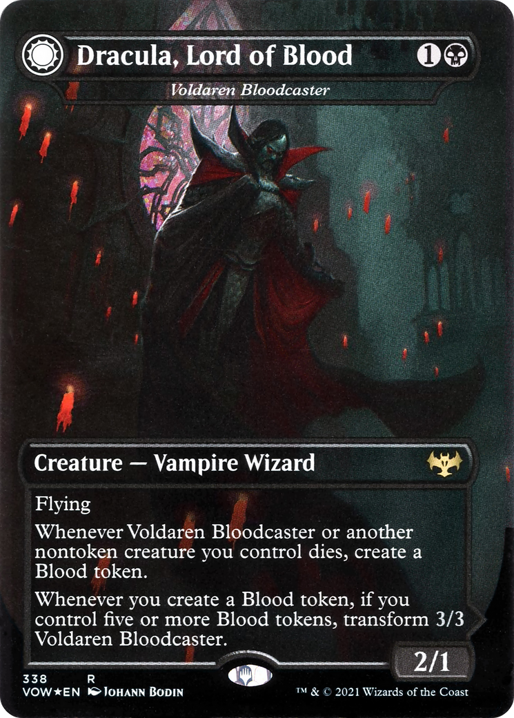 Image of Dracula, Lord of Blood - Voldaren Bloodcaster (VOW-338) - Innistrad: Crimson Vow: (Double Faced Transform) (Borderless)