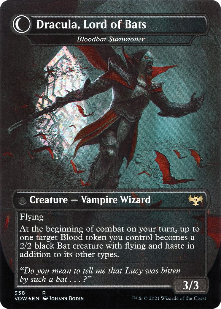 Image of Dracula, Lord of Blood - Voldaren Bloodcaster (VOW-338) - Innistrad: Crimson Vow: (Double Faced Transform) (Borderless)