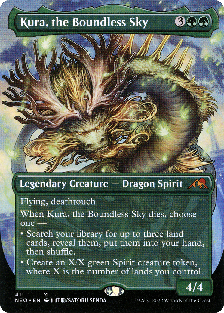Image of Kura, the Boundless Sky (Borderless) (NEO-411) - Kamigawa: Neon Dynasty (Borderless) Foil