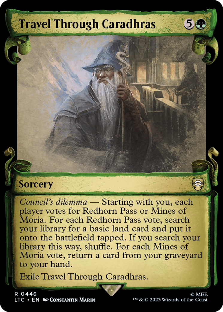 Image of Travel Through Caradhras (Showcase Scrolls) (LTC-446) - Tales of Middle-earth Commander: (Showcase) Foil