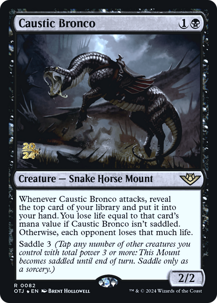 Image of Caustic Bronco (PRE-082) - Outlaws of Thunder Junction Promos Foil