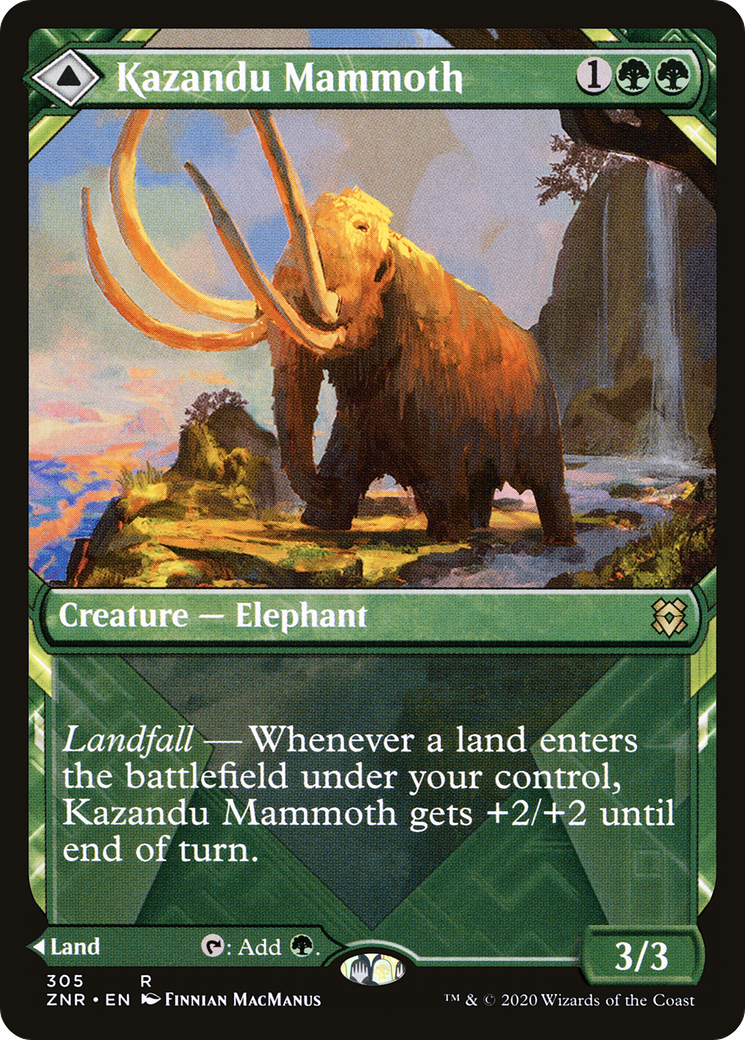 Image of Kazandu Mammoth (Showcase) (ZNR-305) - Zendikar Rising: (Showcase)