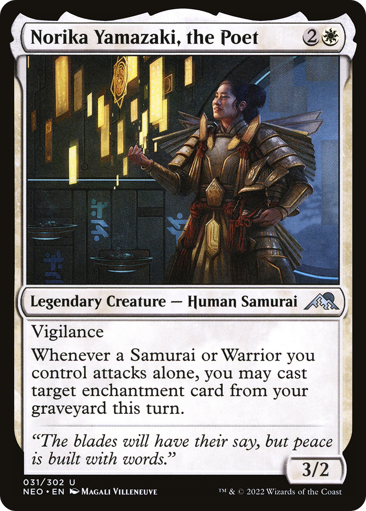Image of Norika Yamazaki, the Poet (NEO-031) - Kamigawa: Neon Dynasty Foil