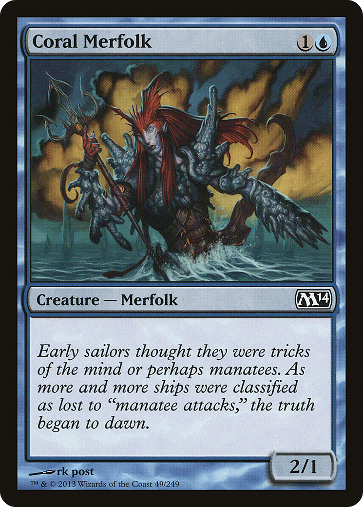Image of Coral Merfolk (M14-049) - Magic 2014 Foil