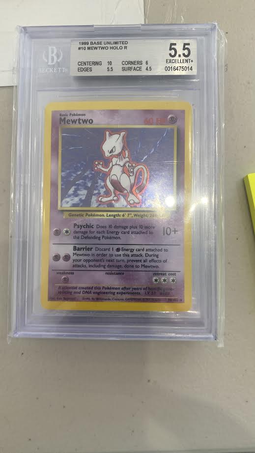 Beckett: Graded 5.5 - 1999 Unlimited Holo Mewtwo - #10