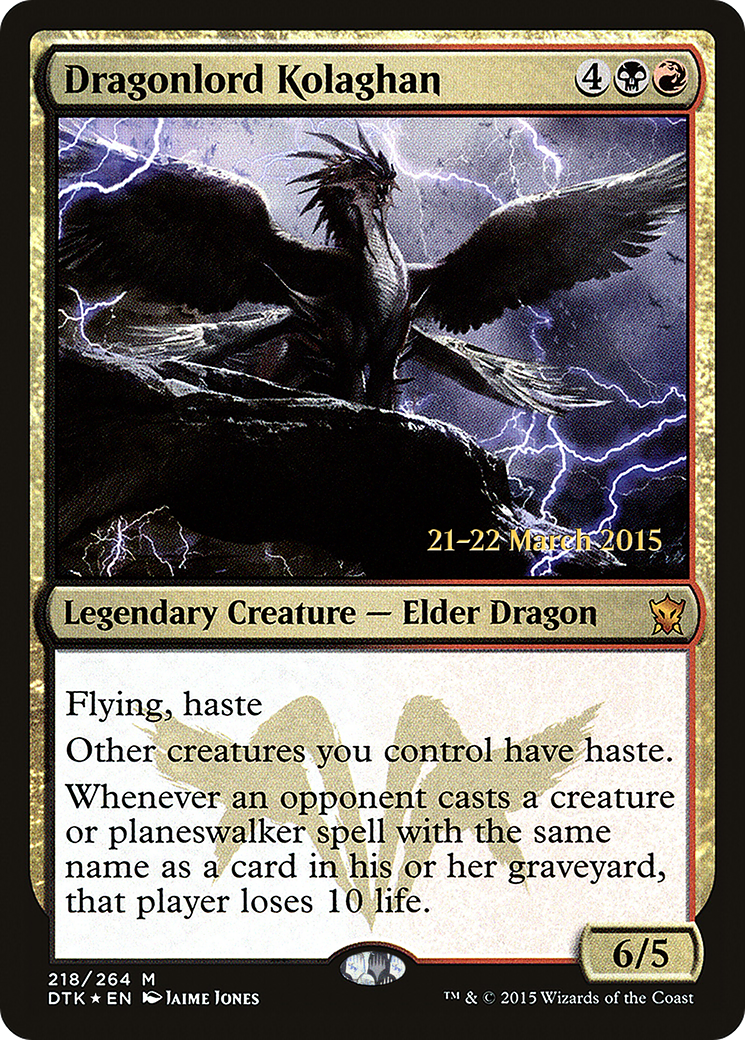 Image of Dragonlord Kolaghan (PRE-218) - Dragons of Tarkir Promos Foil
