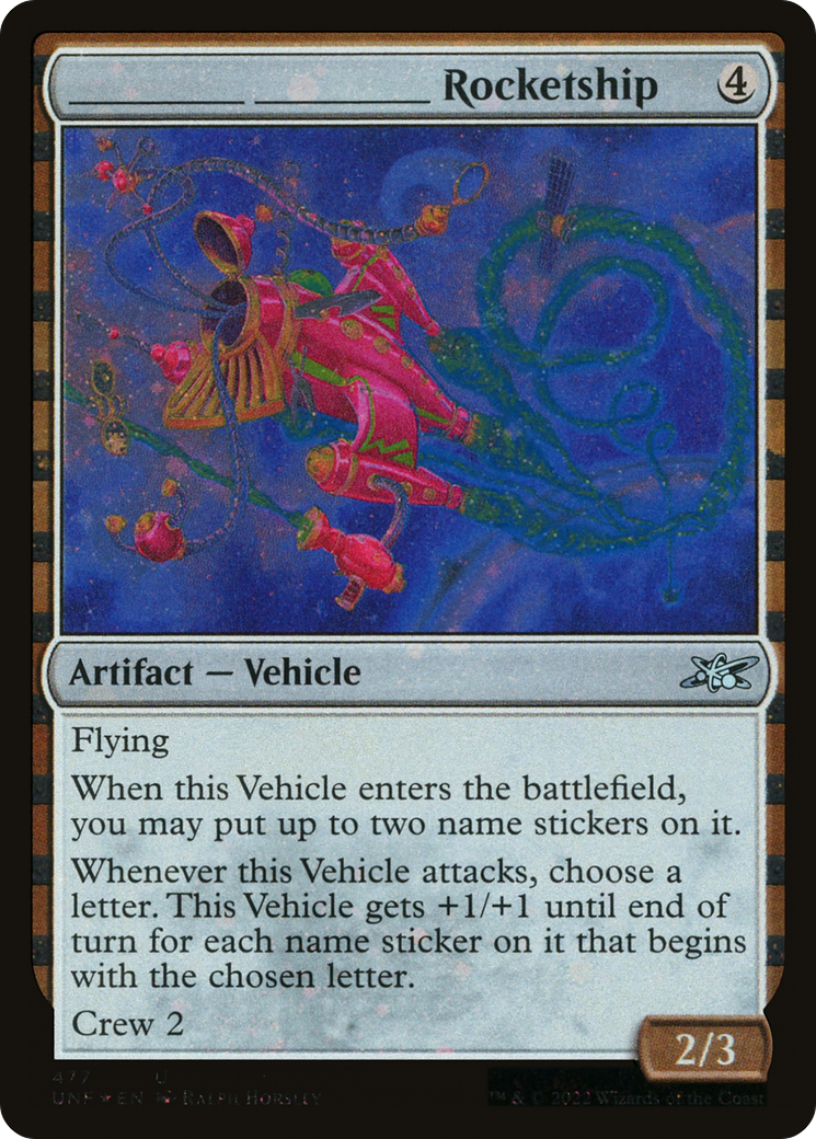Image of _______ _______ Rocketship (Galaxy Foil) (UNF-477) - Unfinity Foil