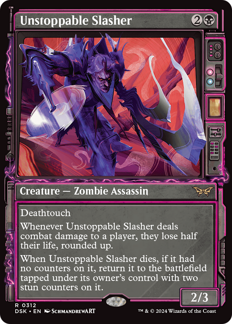Image of Unstoppable Slasher (Showcase) (DSK-312) - Duskmourn: House of Horror: (Showcase) Foil