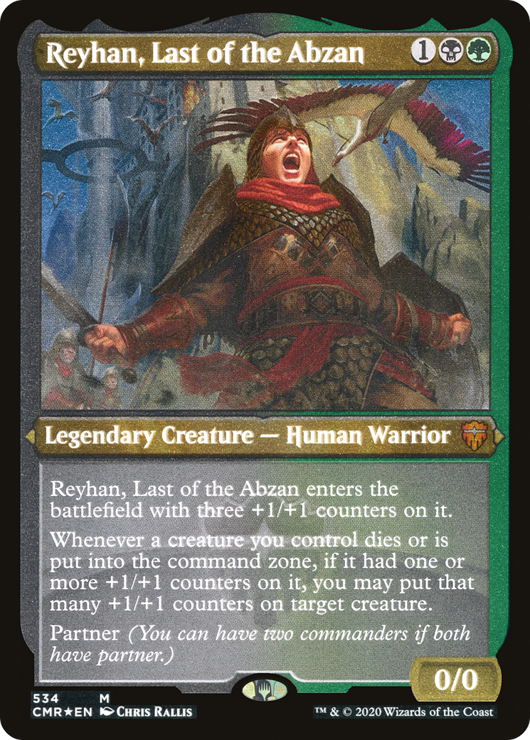 Image of Reyhan, Last of the Abzan (Foil Etched) (CMR-534) - Commander Legends Foil