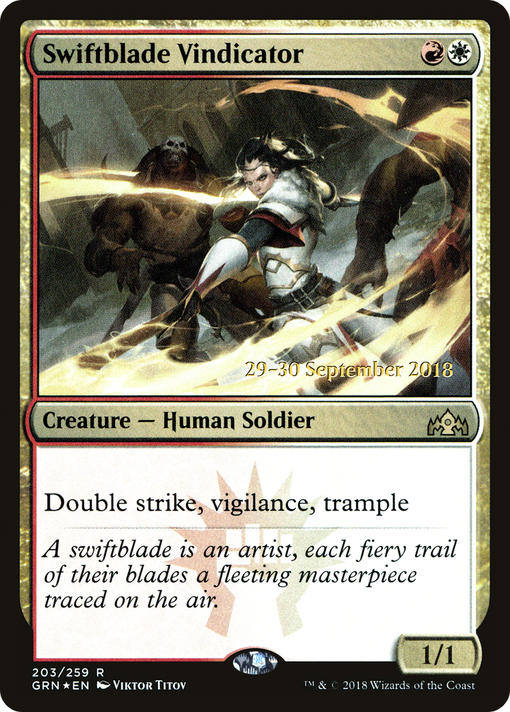 Image of Swiftblade Vindicator (PRE-203) - Guilds of Ravnica Promos Foil