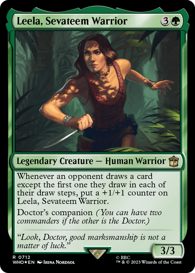 Image of Leela, Sevateem Warrior (Surge Foil) (WHO-712) - Doctor Who Foil