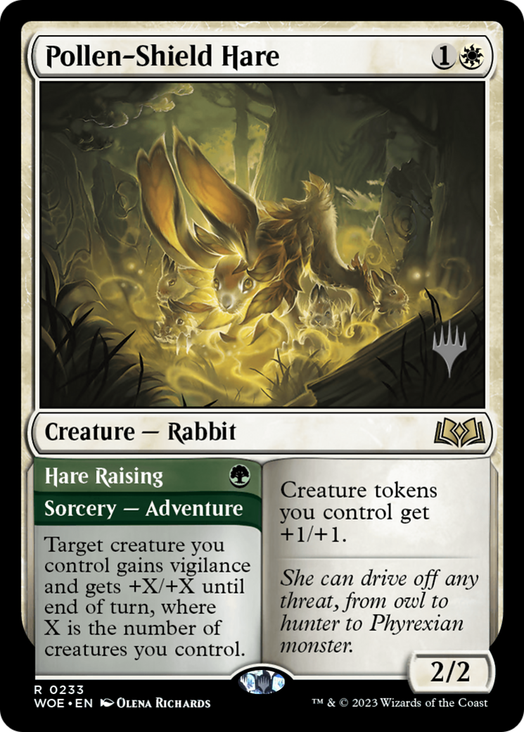 Image of Pollen-Shield Hare (PPWOE-233) - Wilds of Eldraine Promos Foil