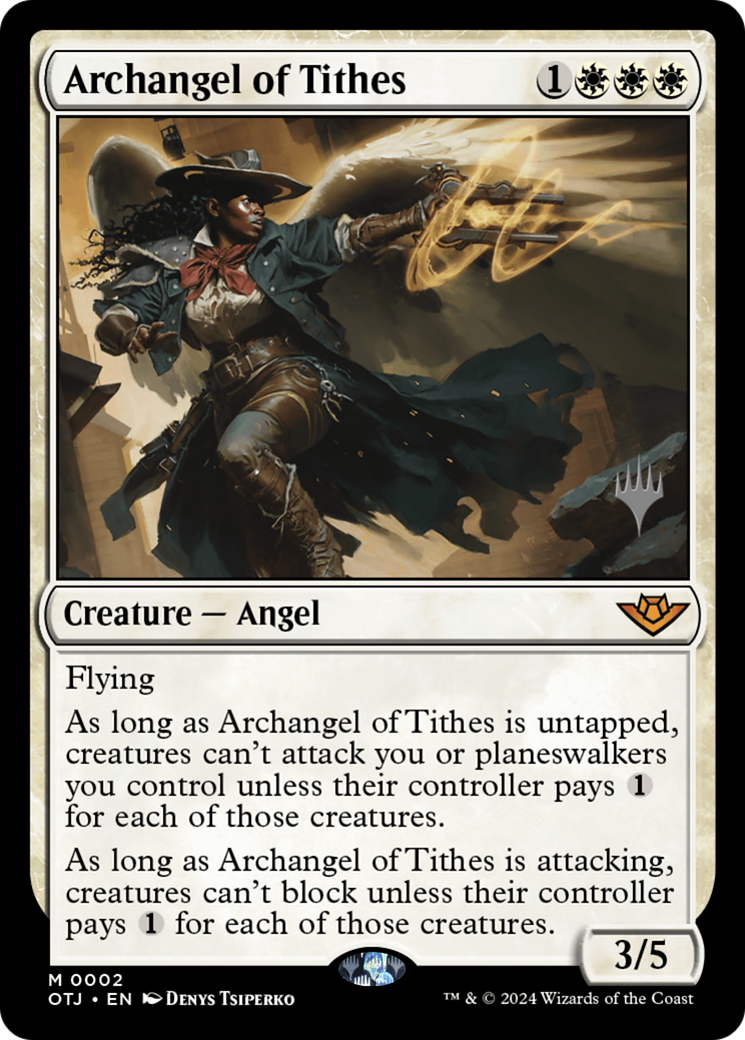 Image of Archangel of Tithes (PPOTJ-002) - Outlaws of Thunder Junction Promos