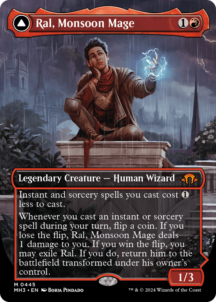 Image of Ral, Monsoon Mage (Borderless) (MH3-445) - Modern Horizons 3 (Borderless) Foil