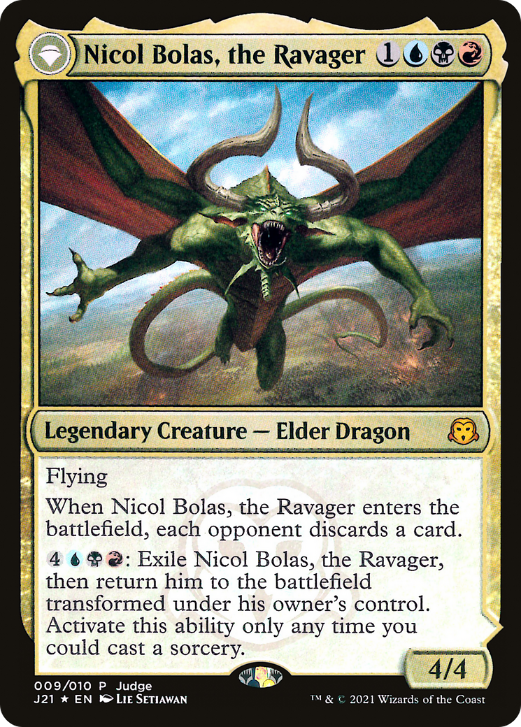 Image of Nicol Bolas, the Ravager (JDG-009) - Judge Gift Cards 2021: (originpwdfc) Foil