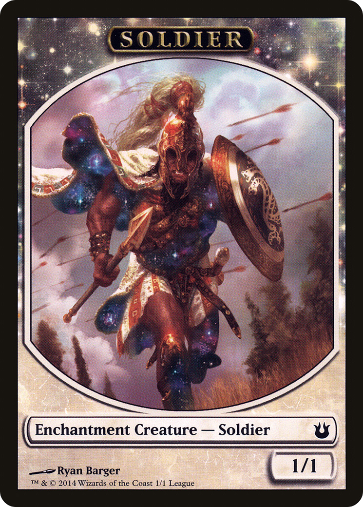 Image of Soldier Token (Born of the Gods) (LEP-001) - League Tokens 2014: (enchantment)