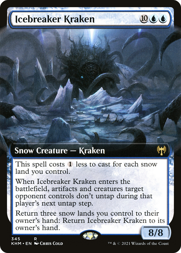 Image of Icebreaker Kraken (Extended Art) (KHM-345) - Kaldheim: (Extended Art, snow) Foil