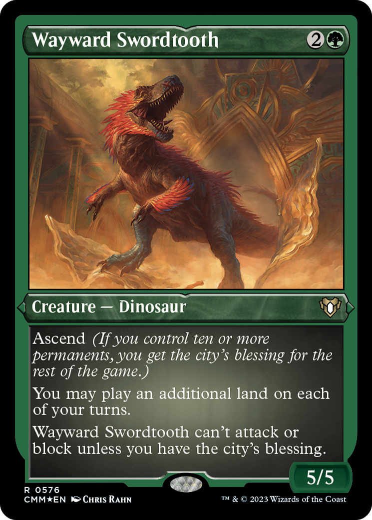 Image of Wayward Swordtooth (CMM-576) - Commander Masters Etched Foil
