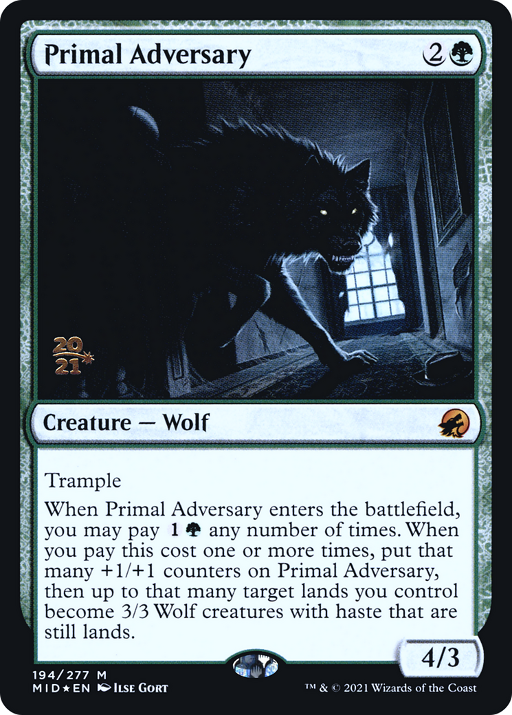 Image of Primal Adversary (PRE-194) - Innistrad: Midnight Hunt Promos Foil