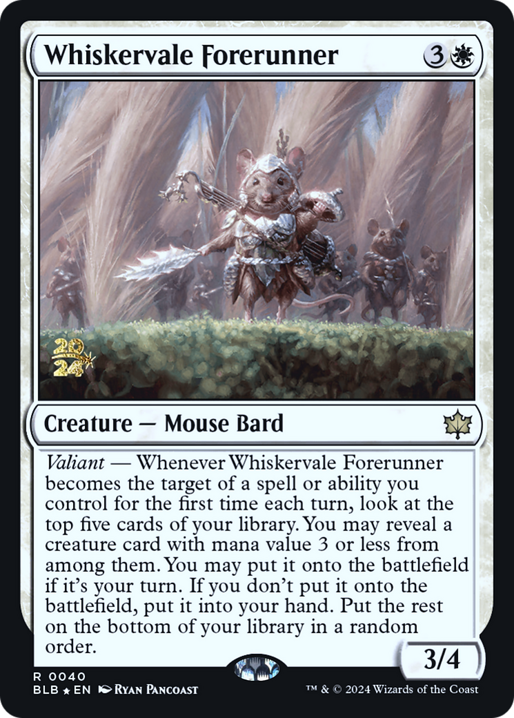 Image of Whiskervale Forerunner (PRE-040) - Bloomburrow Promos Foil