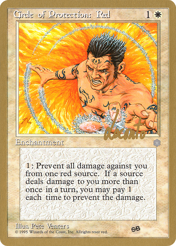Image of Circle of Protection: Red - 1996 Michael Loconto (ICE) (SB) (WCD-) - Pro Tour Collector Set