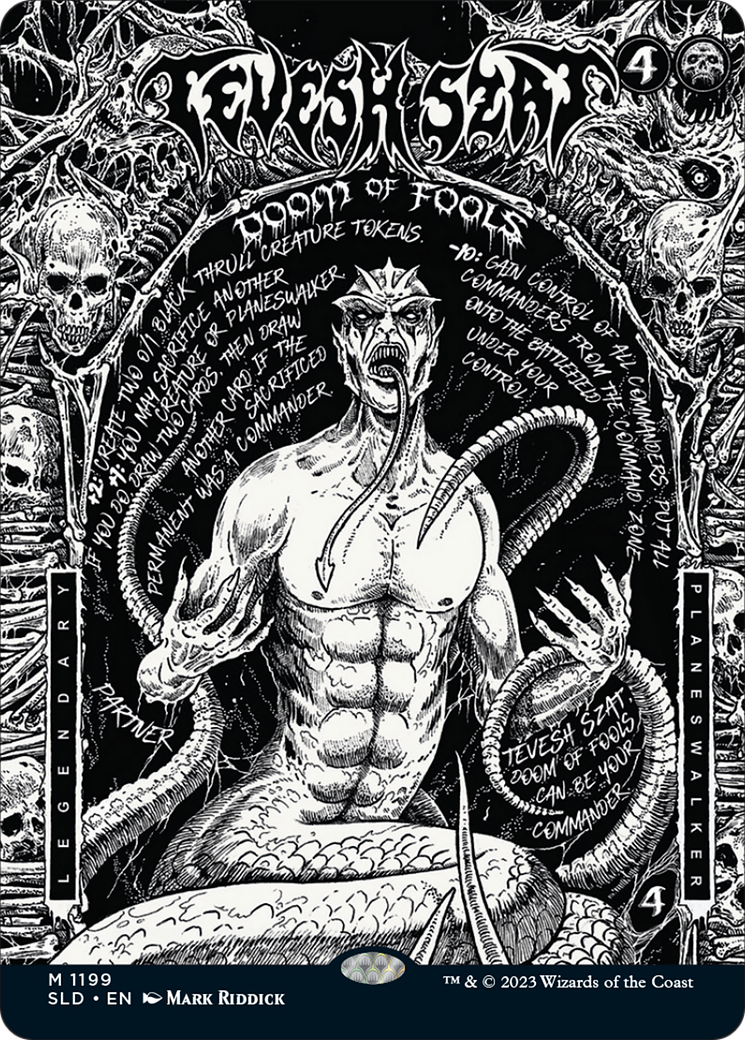 Image of Tevesh Szat, Doom of Fools (SLD-1199) - Secret Lair Drop: (Full Art) (Borderless) Foil