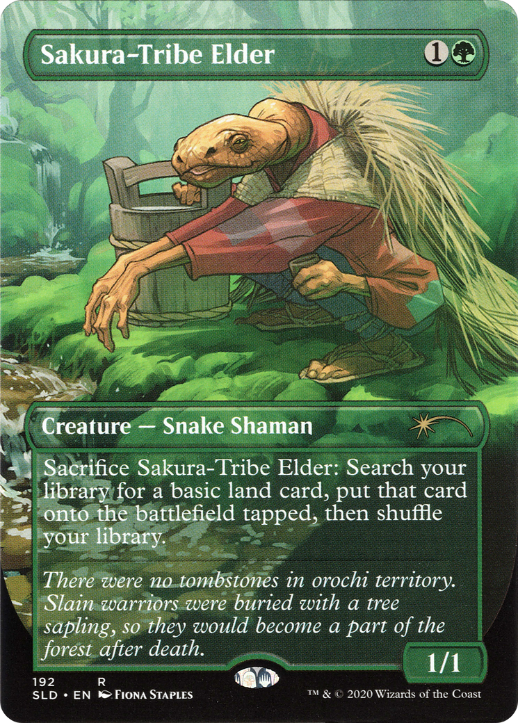 Image of Sakura-Tribe Elder (SLD-192) - Secret Lair Drop (Borderless) Foil