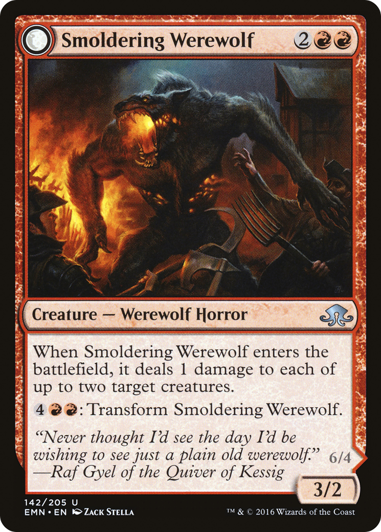 Image of Smoldering Werewolf (EMN-142) - Eldritch Moon: (mooneldrazidfc)