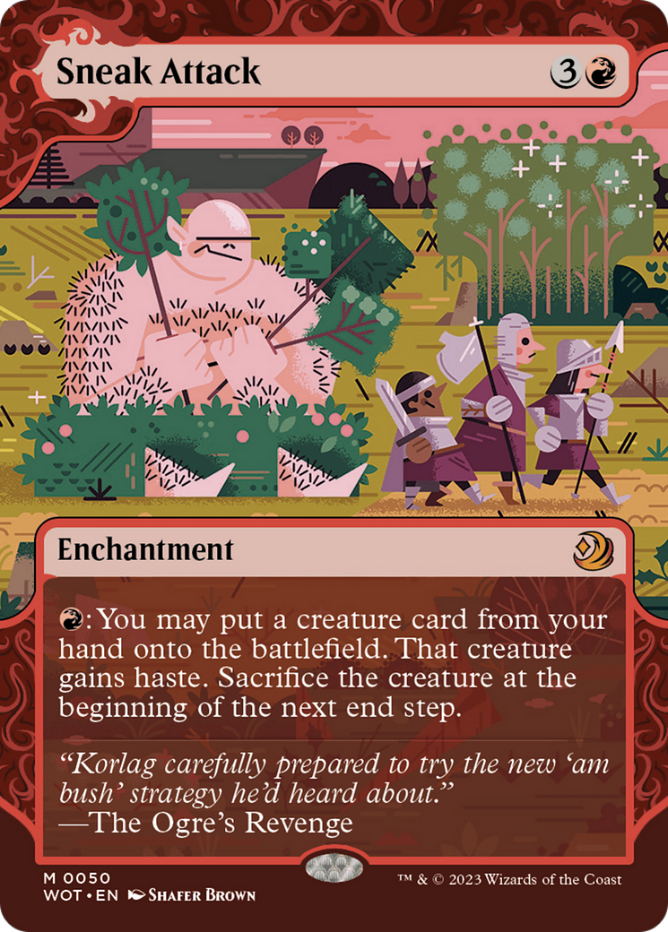 Image of Sneak Attack (WOT-050) - Wilds of Eldraine: Enchanting Tales: (Showcase) (Borderless)
