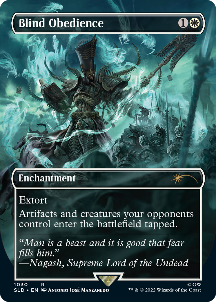 Image of Blind Obedience (Borderless) (SLD-1030) - Secret Lair Drop (Borderless) Foil