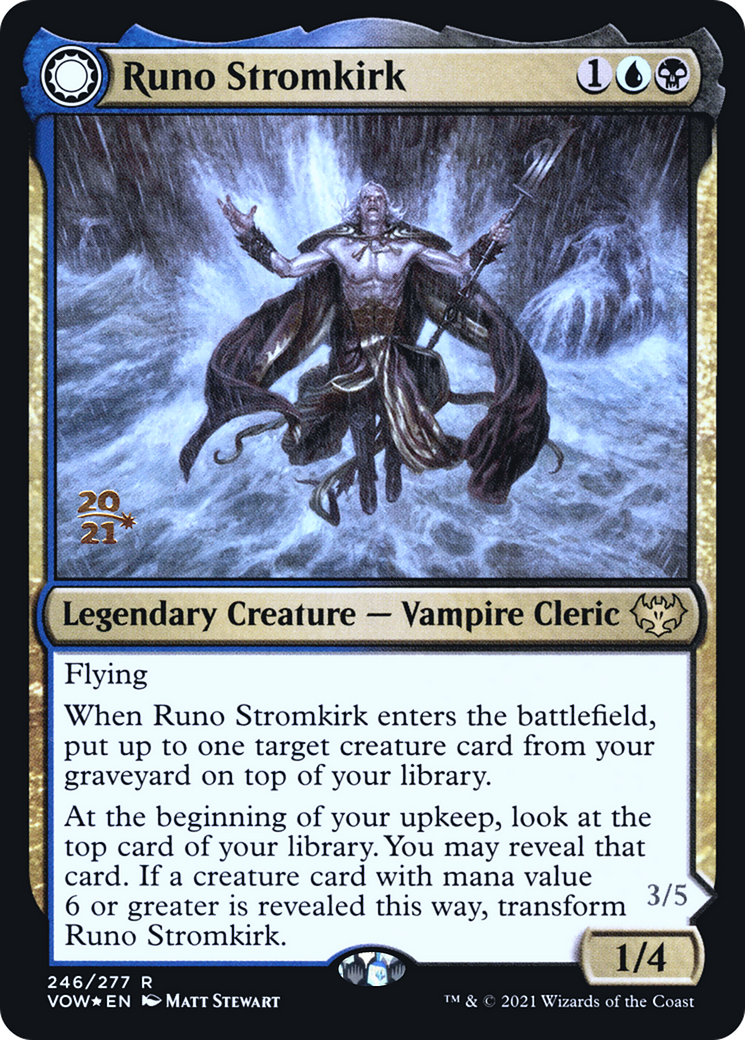 Image of Runo Stromkirk (PRE-246) - Innistrad: Crimson Vow Promos: (Double Faced Transform) Foil
