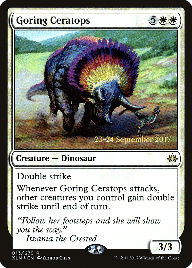 Image of Goring Ceratops (PRE-013) - Ixalan Promos Foil