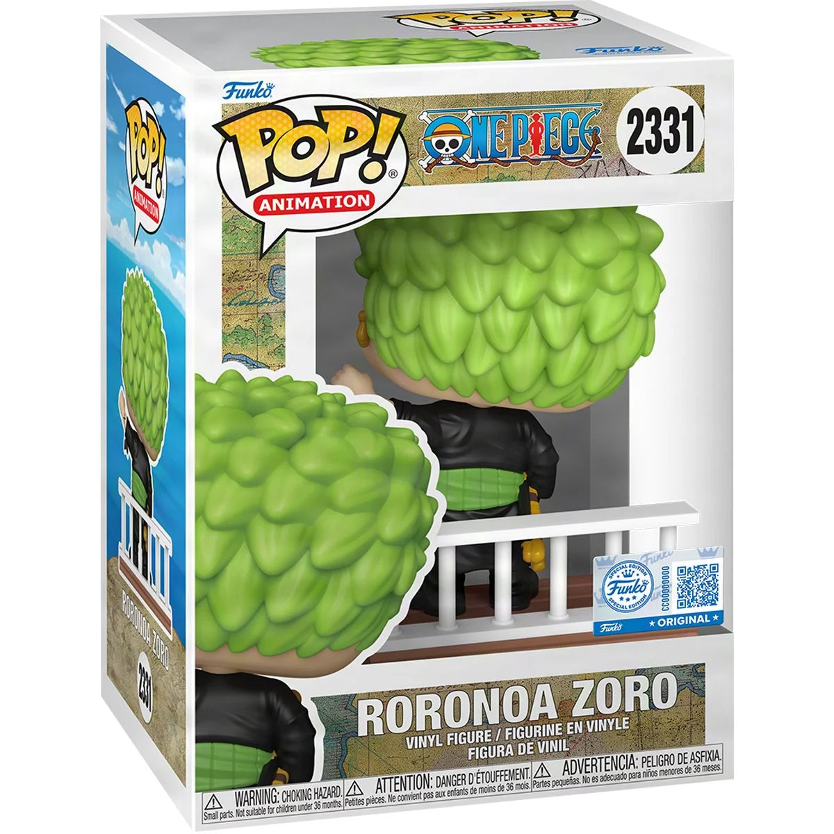 Image of One Piece Straw Hat Pirates Roronoa Zoro Funko Pop! Vinyl Figure #2331 - Entertainment Earth Exclusive