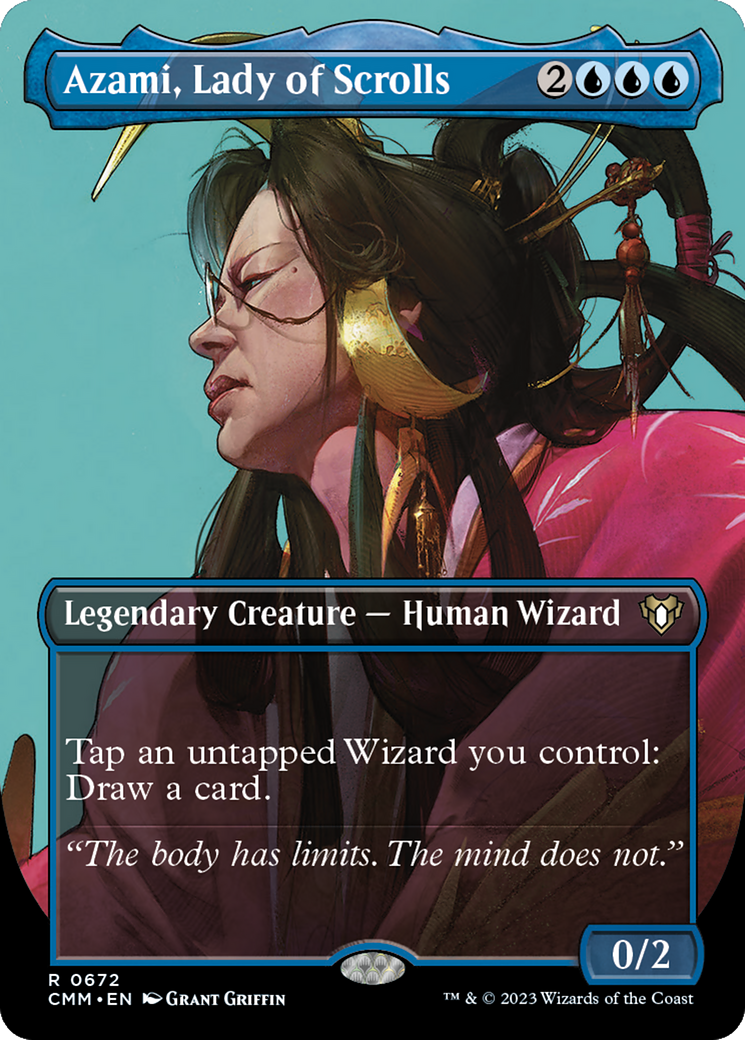 Image of Azami, Lady of Scrolls (Borderless) (CMM-672) - Commander Masters (Borderless) Foil