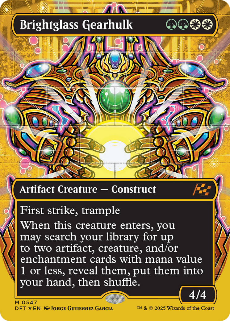 Image of Brightglass Gearhulk (Borderless) (First-Place Foil) (DFT-547) - Aetherdrift (Borderless) Foil