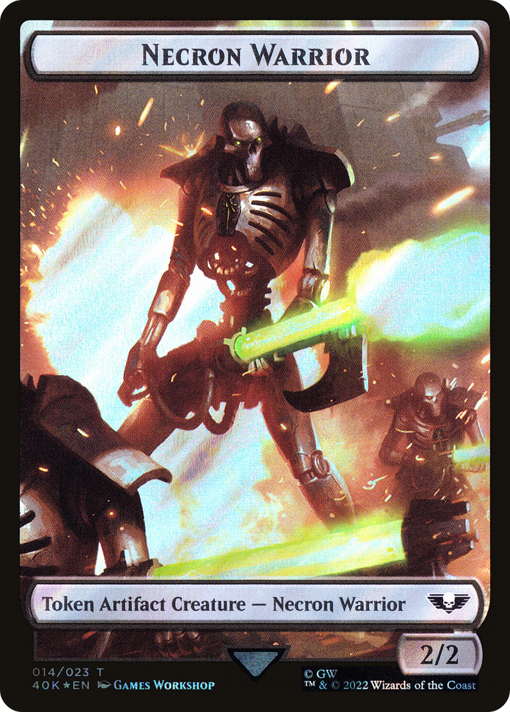 Image of Necron Warrior (T40K-14★) - Warhammer 40,000 Tokens Foil