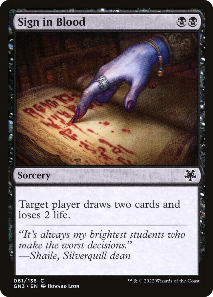 Image of Sign in Blood (GN3-061) - Game Night: Free-for-All