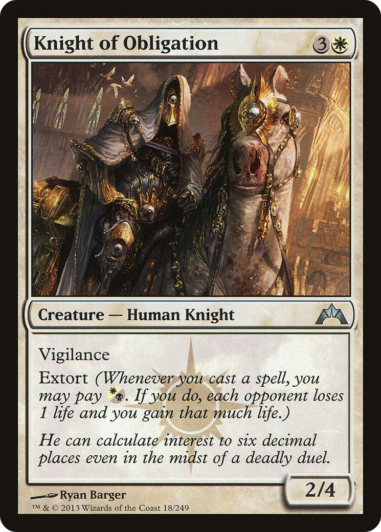 Image of Knight of Obligation (GTC-018) - Gatecrash