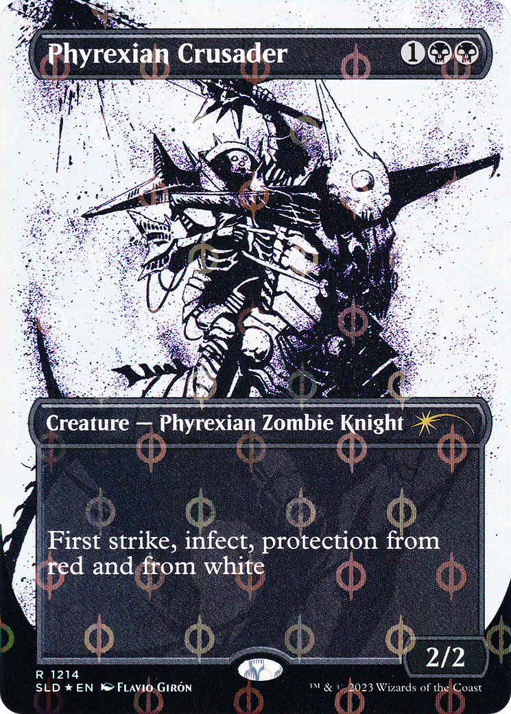 Image of Phyrexian Crusader (Step-and-Compleat Foil) (SLD-1214) - Secret Lair Drop (Borderless) Foil