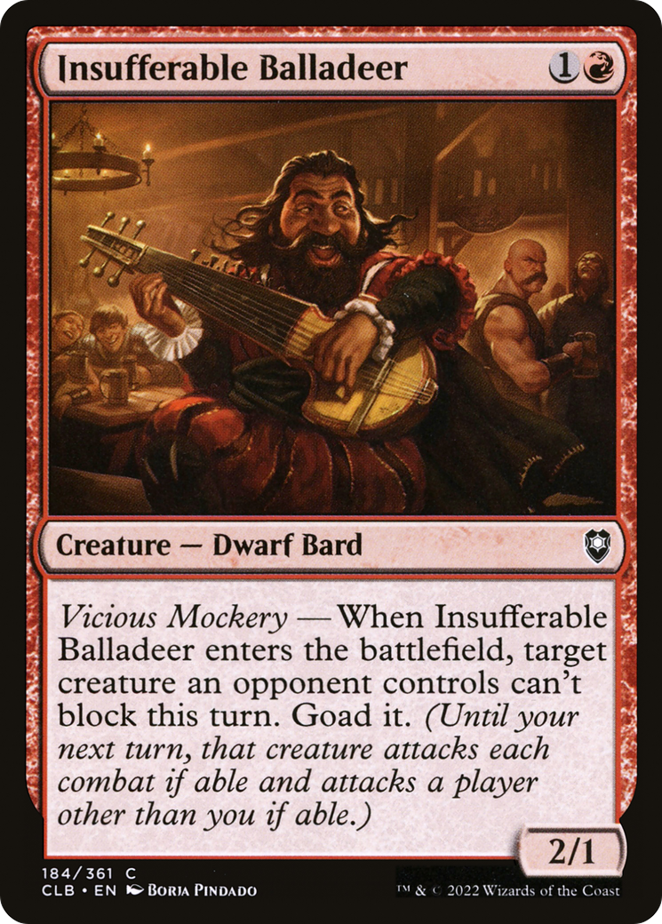 Image of Insufferable Balladeer (CLB-184) - Commander Legends: Battle for Baldur's Gate