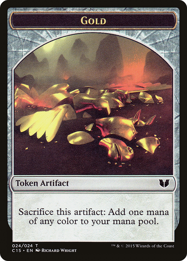 Image of Gold // Knight (Vigilance) Double-Sided Token (C15-024) - Commander 2015 Tokens