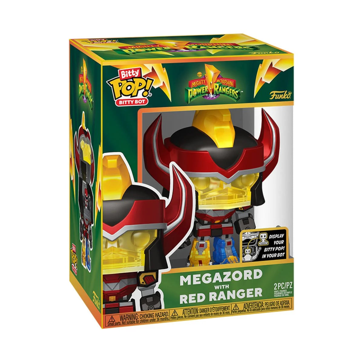 Image of Mighty Morphin Power Rangers Megazord with Red Ranger Funko Bitty Pop! Bitty Bot Vinyl Figure