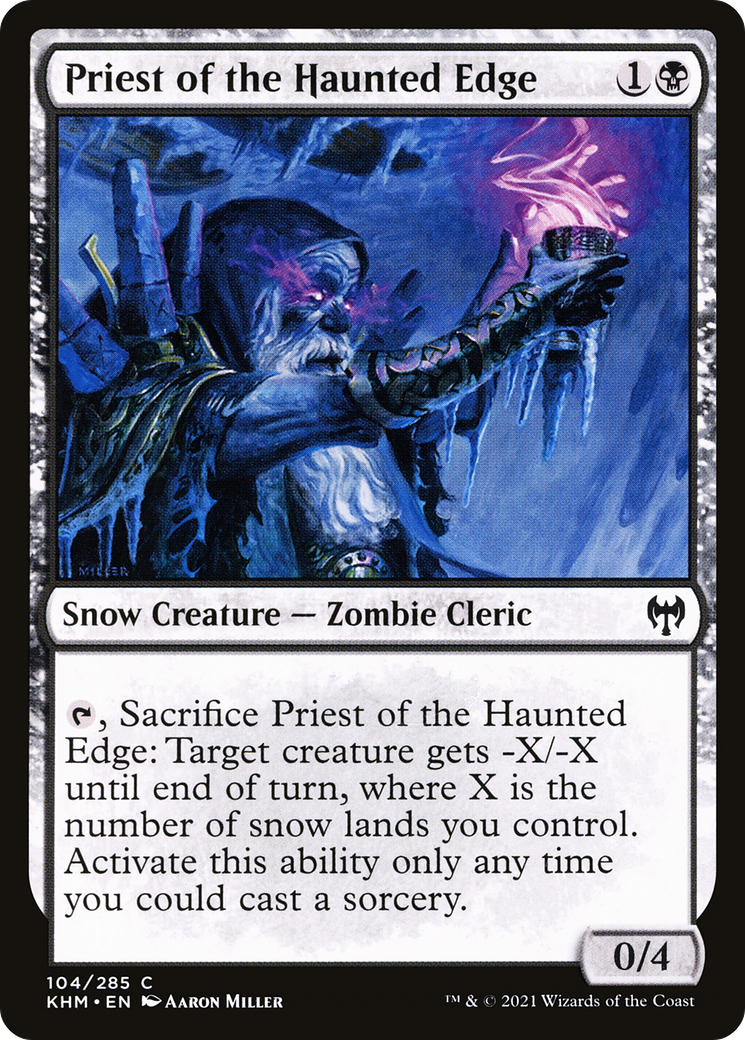 Image of Priest of the Haunted Edge (KHM-104) - Kaldheim: (snow) Foil