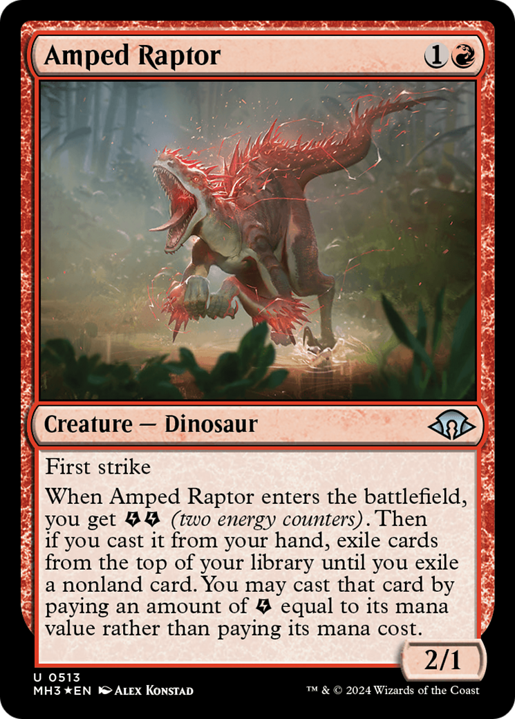 Image of Amped Raptor (Ripple Foil) (MH3-513) - Modern Horizons 3 Foil