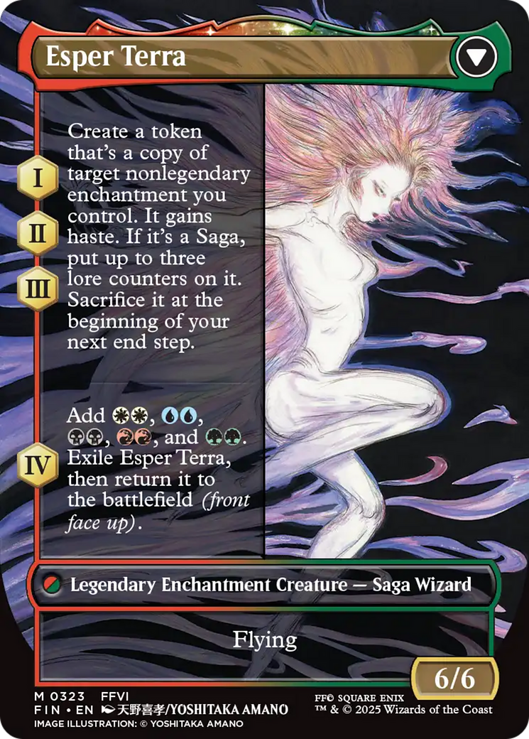 Image of Terra, Magical Adept (Borderless) (FIN-323) - FINAL FANTASY: (enchantment) (Borderless) Foil