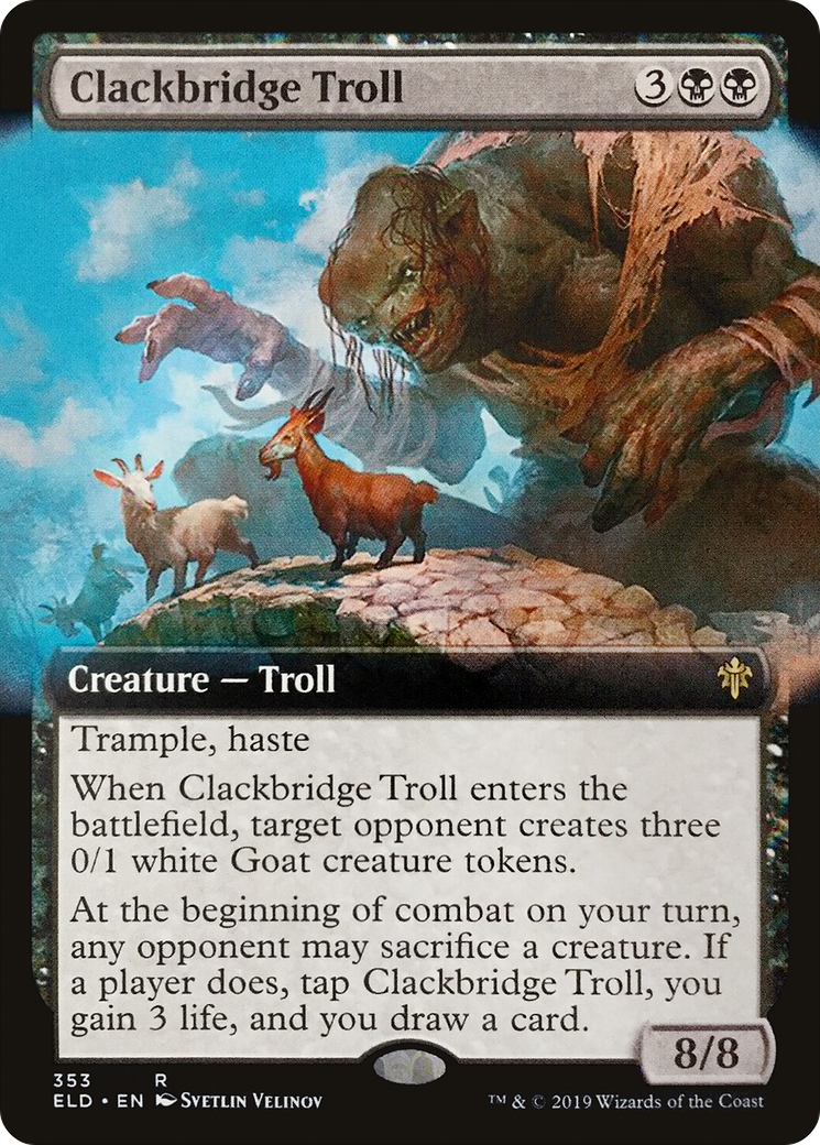 Image of Clackbridge Troll (Extended Art) (ELD-353) - Throne of Eldraine: (Extended Art) Foil