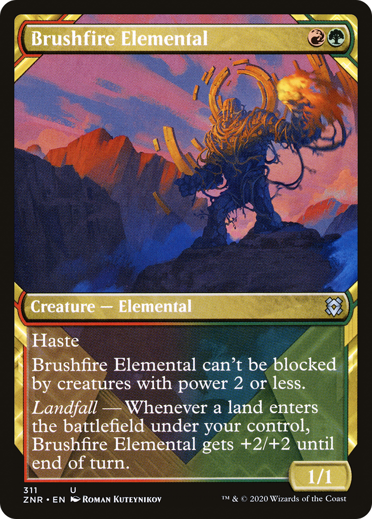 Image of Brushfire Elemental (Showcase) (ZNR-311) - Zendikar Rising: (Showcase)