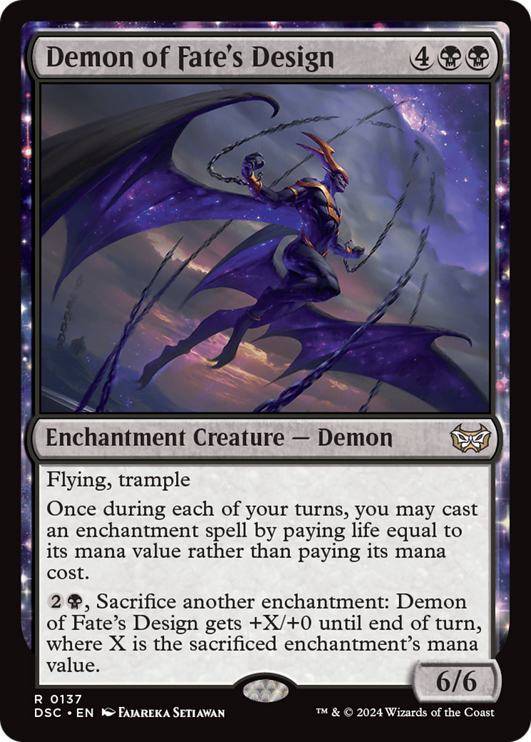 Image of Demon of Fate's Design (DSC-137) - Duskmourn: House of Horror Commander: (enchantment)