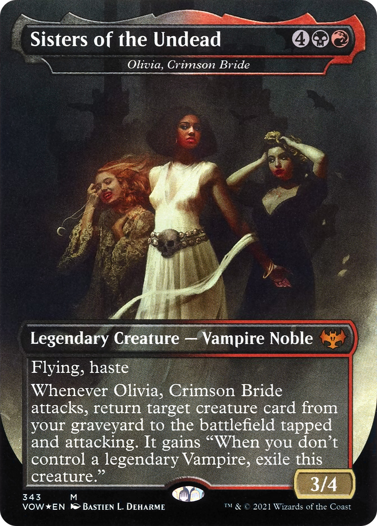 Image of Sisters of the Undead - Olivia, Crimson Bride (VOW-343) - Innistrad: Crimson Vow / Sisters of the Undead (Borderless)