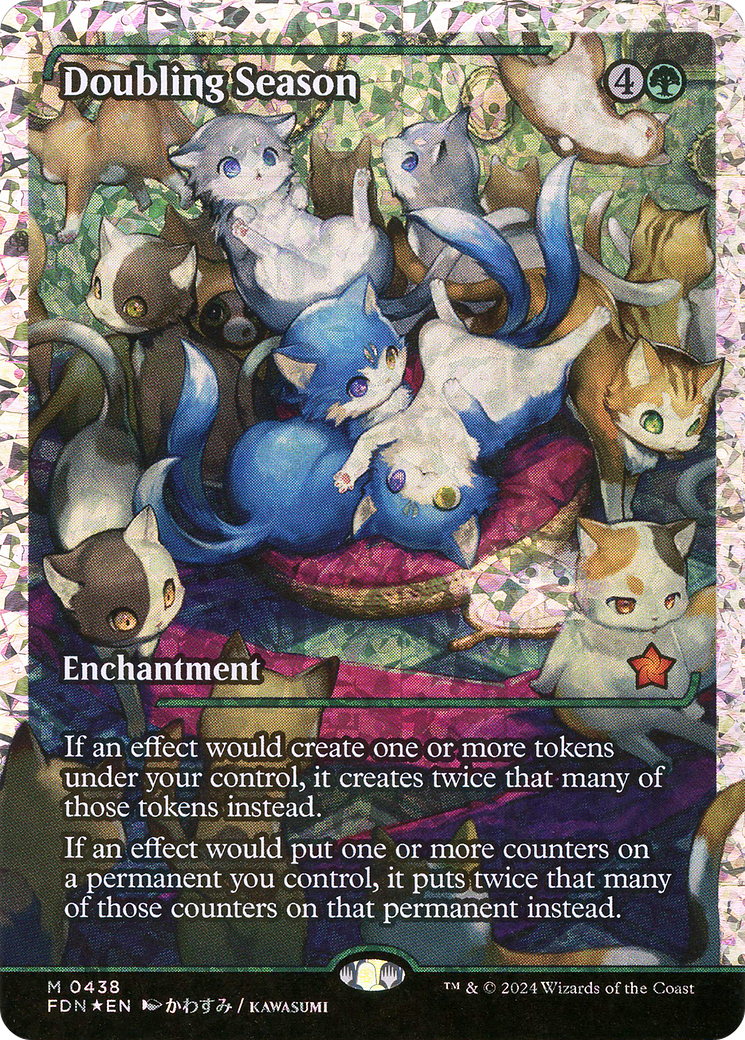 Image of Doubling Season (Showcase) (Fracture Foil) (FDN-438) - Foundations: (Showcase, enchantment) Foil